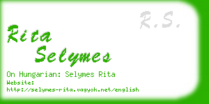 rita selymes business card